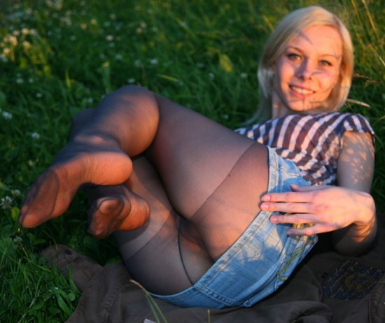 adorable blonde outdoors; Blonde Foot 