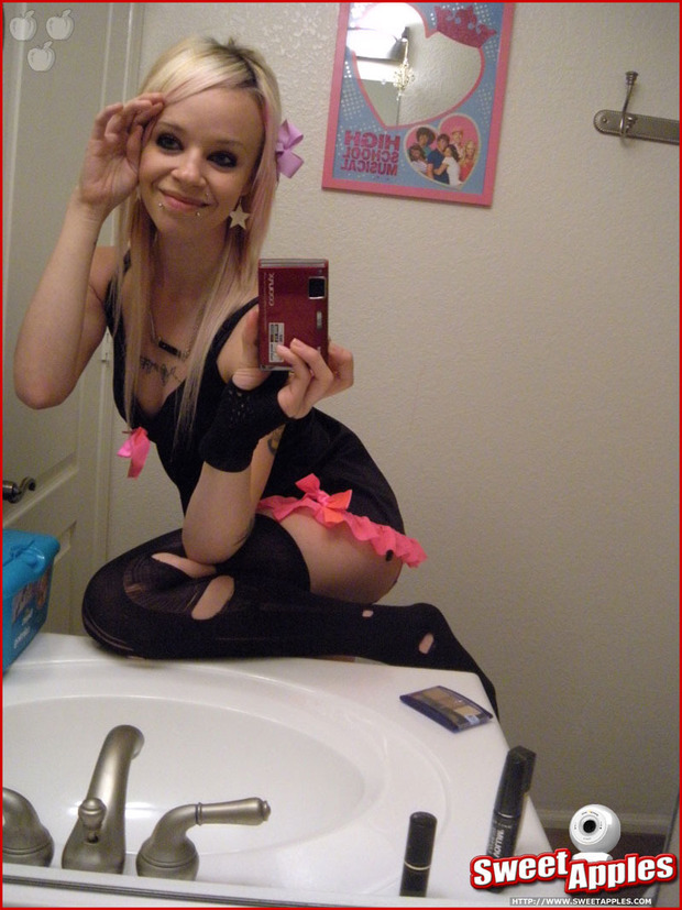 ...; Blonde Emo Lingerie Selfshot 