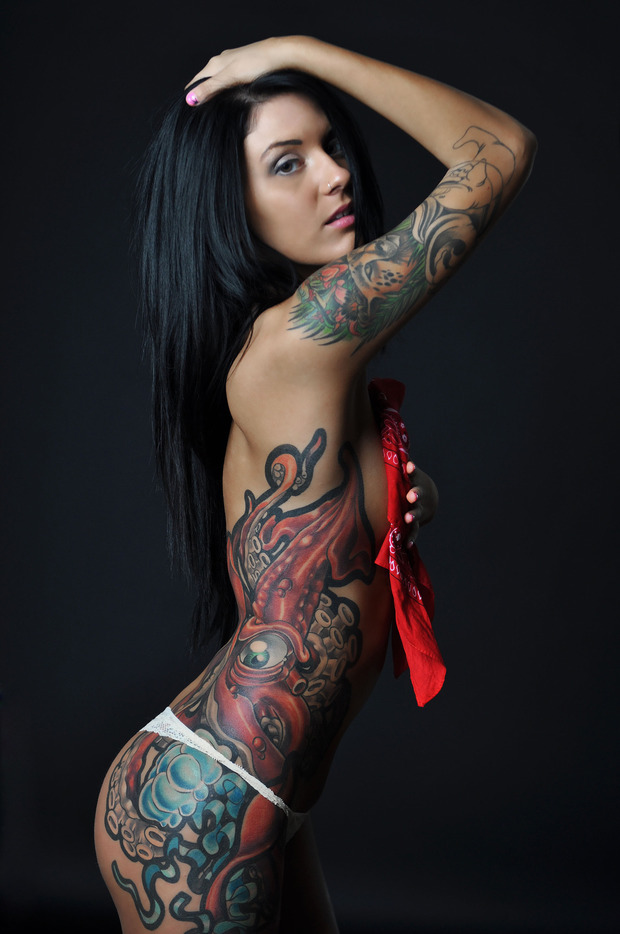 ...; Babe Brunette Lisa Zee Panties Tattoo 